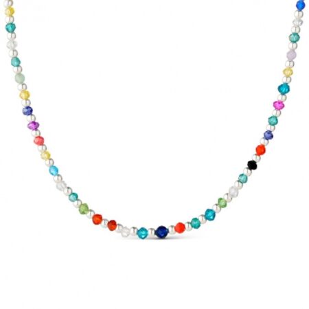 Collar bolitas multicolor.