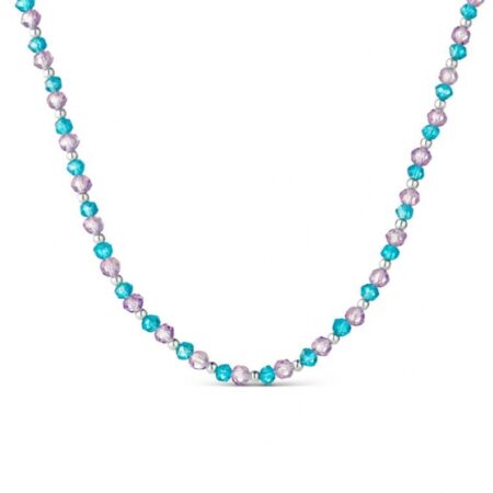 Collar plata bolitas combinadas.