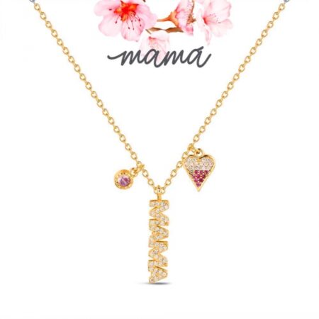 Gargantilla "mamá" chapado oro